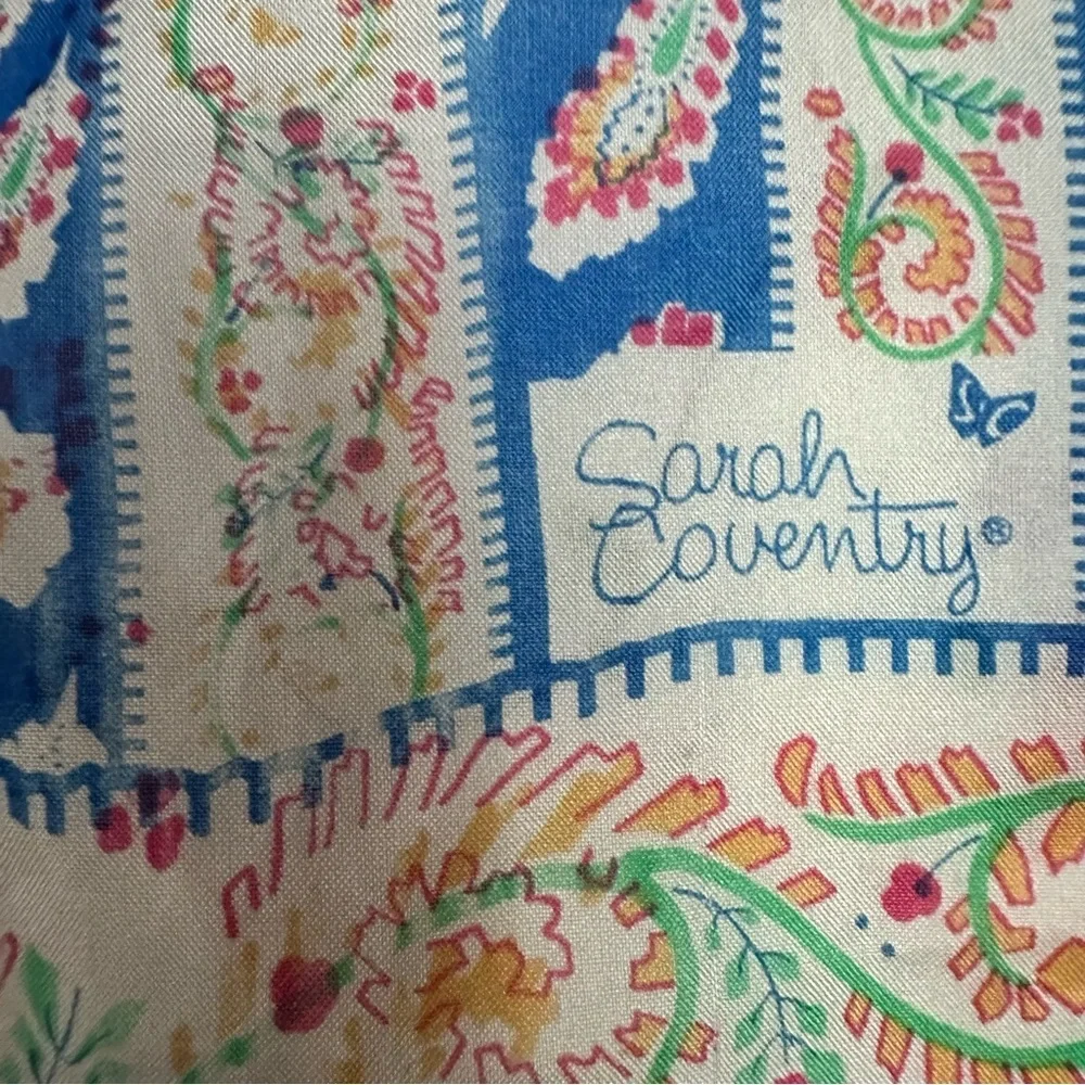 Vintage Sarah Coventry Blue and White Paisley Scarf